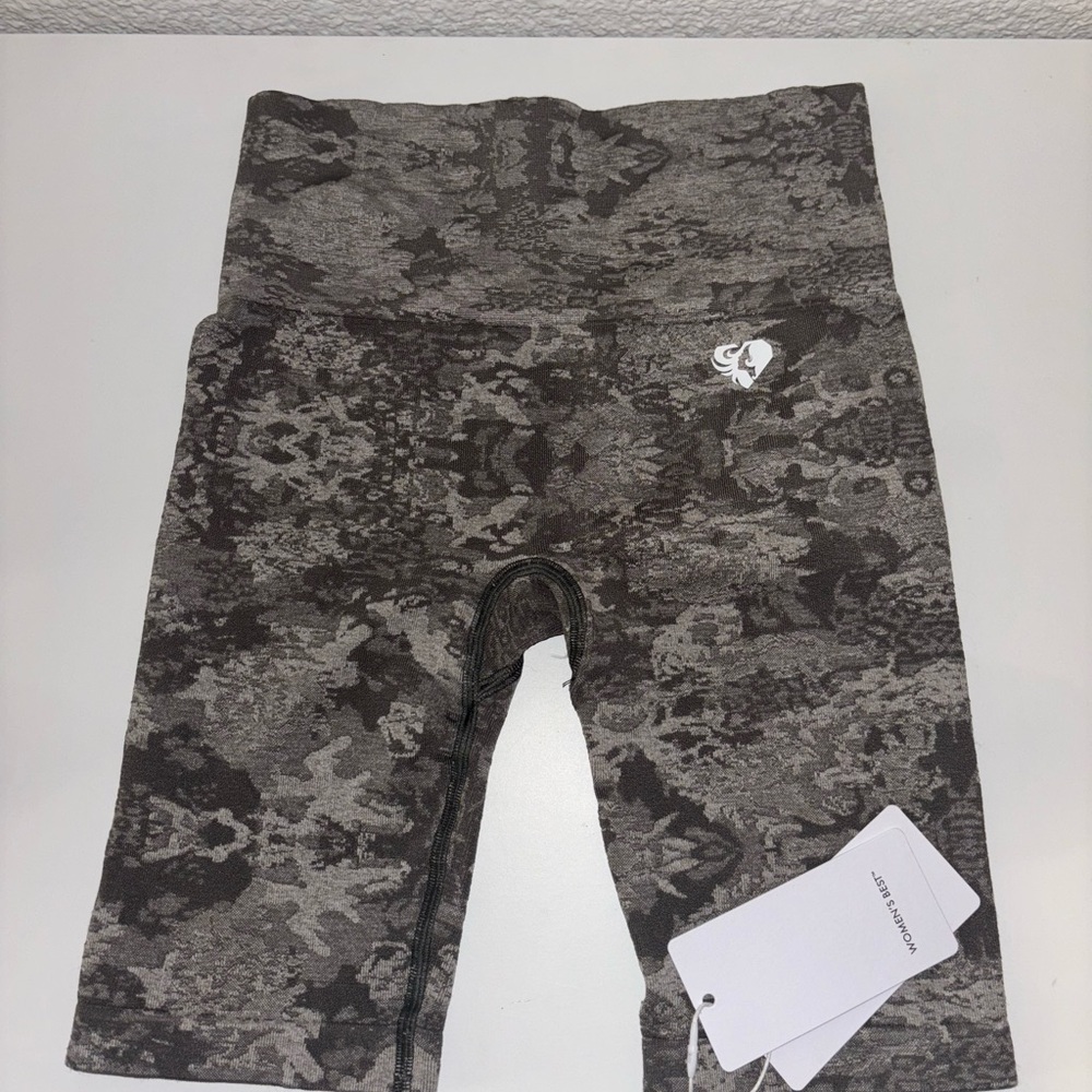 Gray Patterned Bike Shorts